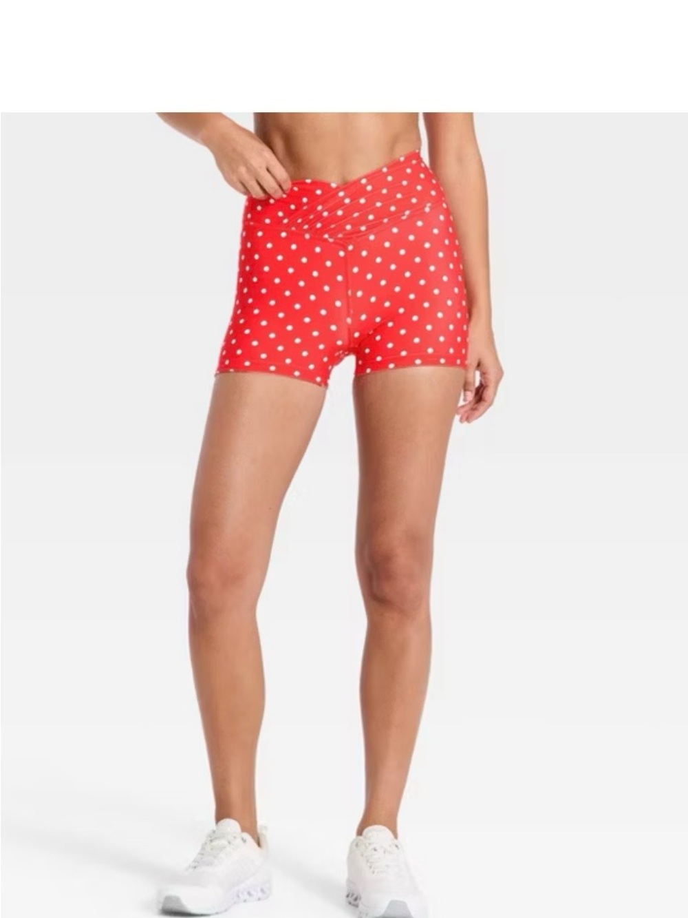 JoyLab Red Polka Dot High-Rise Athletic Shorts